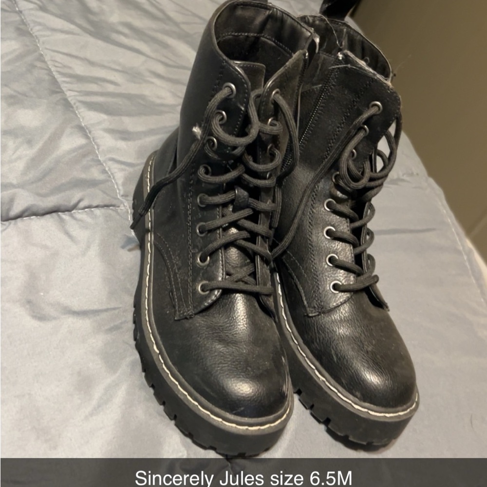 Sincerely Jules Black Combat Boots
